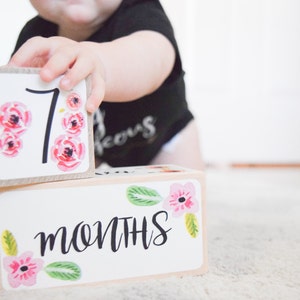 Baby Girl, Baby Age Blocks, Baby Milestone Blocks, Baby Photo Props, Monthly Baby Blocks, Baby Accessories, Baby Gift, Nursery Decor, Shower image 2