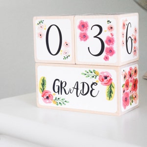 Baby Girl, Baby Age Blocks, Baby Milestone Blocks, Baby Photo Props, Monthly Baby Blocks, Baby Accessories, Baby Gift, Nursery Decor, Shower image 6