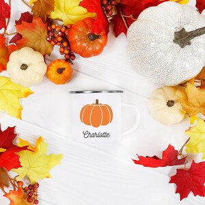 Fall Mug, Pumpkin Mug, Fall Decor, Personalized Mug, Cup, Travel Mug, Kids Hot Chocolate Mug, Hot Cocoa Mug, Gift for Kids, Kid Cup, Kid Mug image 2