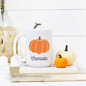 Fall Mug, Pumpkin Mug, Fall Decor, Personalized Mug, Cup, Travel Mug, Kids Hot Chocolate Mug, Hot Cocoa Mug, Gift for Kids, Kid Cup, Kid Mug image 5