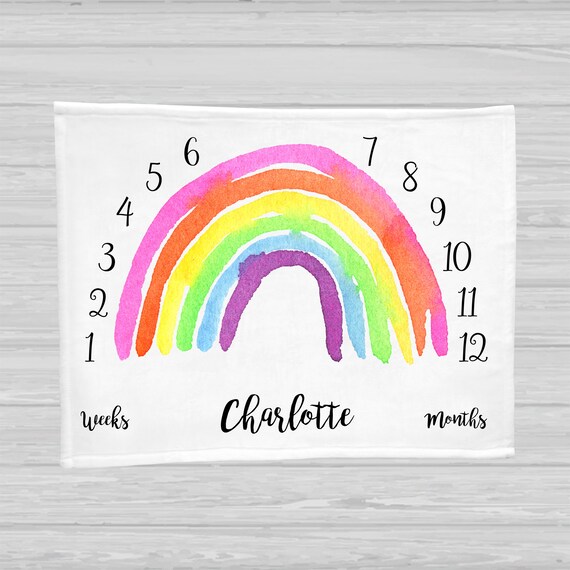 rainbow milestone blanket