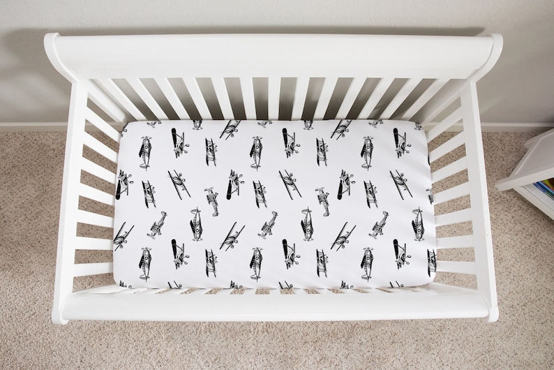 Crib Sheet Airplane Baby Bedding Fitted Crib Sheet Minky Crib Etsy