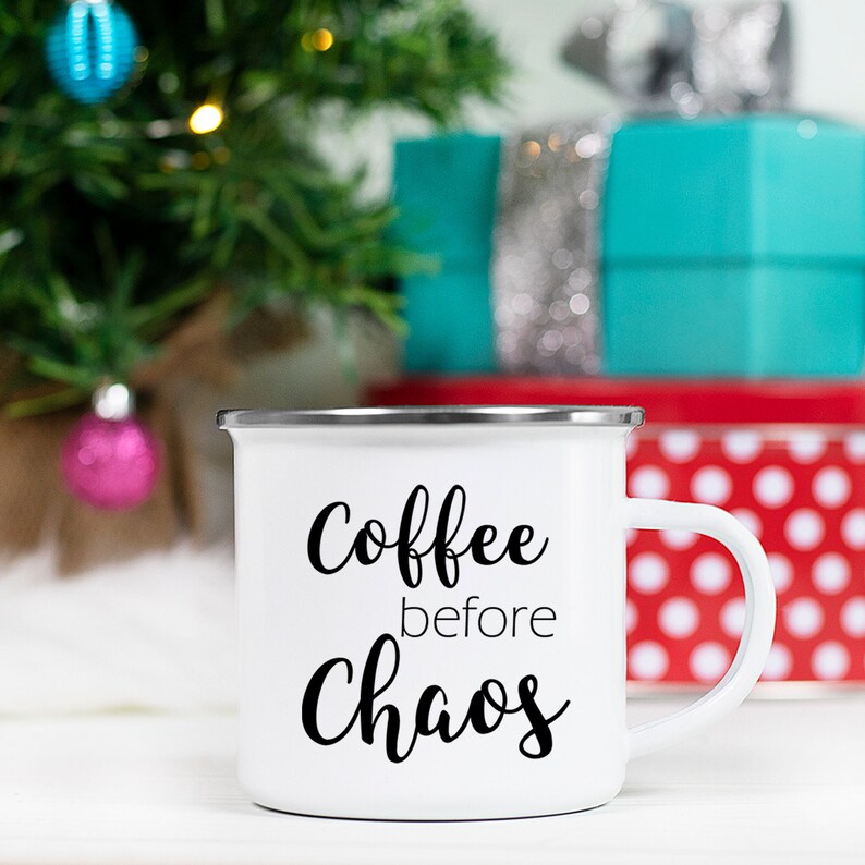 Coffee Before Chaos Mug Coffee Mug Mug for Mom Stocking Stuffer Gift for Mom Coffee Lover Gift Christmas Gift Christmas Mug image 1