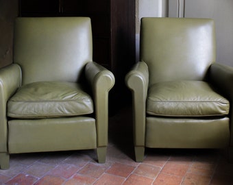 Leather Club Chairs Etsy