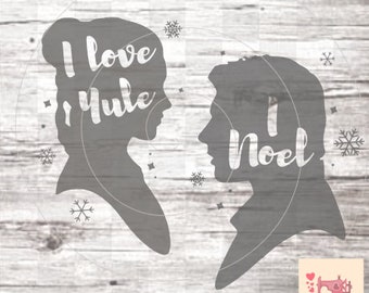 Han & Leia Cameo Weihnachten SVG
