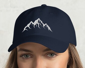 MOUNTAIN Baseball Hat, Mountain Classic Dad Hat, Embroidered Cap, Hiking Climbing Adventure, PNW, Adjustable Strap, outdoor hat, explore
