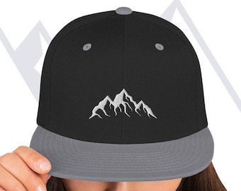 Berge Klassische Snapback, BERGE Baseballmütze, Bestickte Mütze, Wandern Klettern Abenteuer, PNW, verstellbare Riemen, Erforschen, Westküste