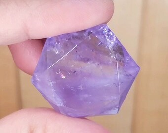 Amethyst Star of David PENDANT, High Grade Crystal, Amethyst Carving