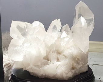 18.4 Kilo Quartz Cluster, XXL Raw Clear Quartz Statement piece with Rainbows, Clear Quartz Cluster, XXL Crystal