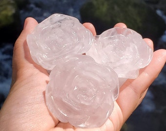 Rose Quartz Crystal Roses, Heart Chakra, Quartz Rose, Crystal Flower, Flower shaped crystal, pink crystal