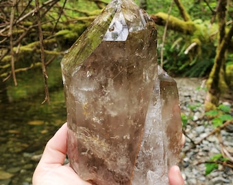 LARGE Raw Garden Smoky Point, Raw Smoky, Raw Crystal, LARGE Crystal Point, Smoky Quartz Slab, Collector's piece
