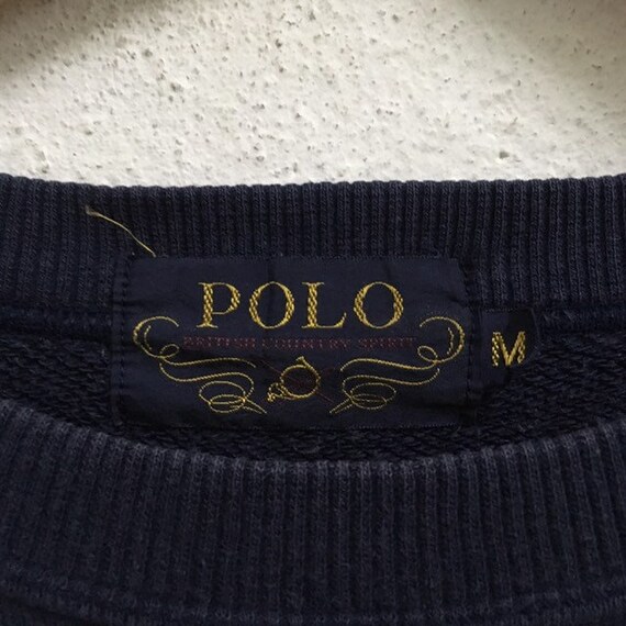 Vintage POLO British Country Spirit Big Logo Crewneck… - Gem