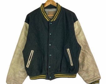 golden bear suede baseball jacket