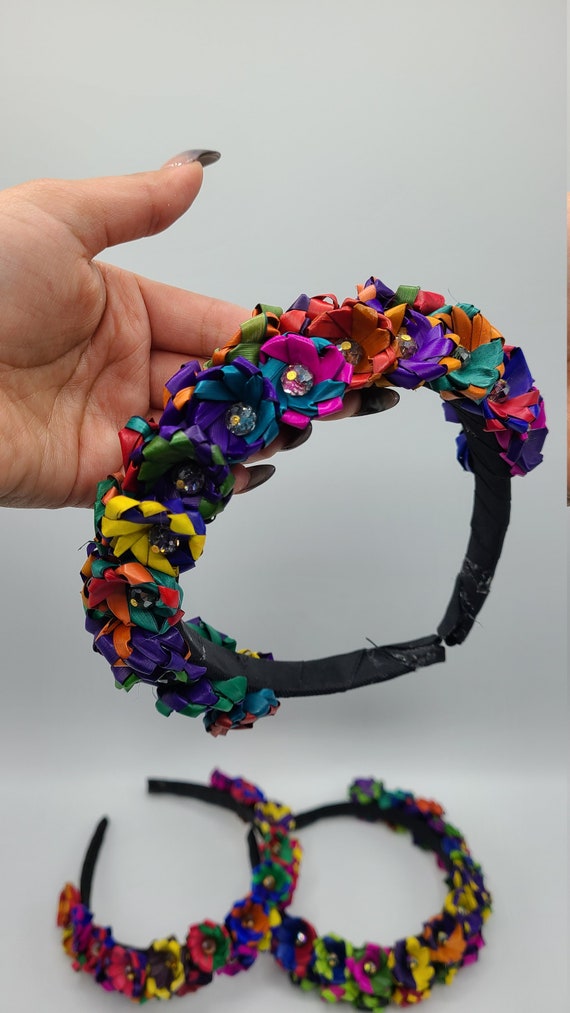 Diadema Mexicana De Flores Flower Crown Flower Hair Piece Etsy