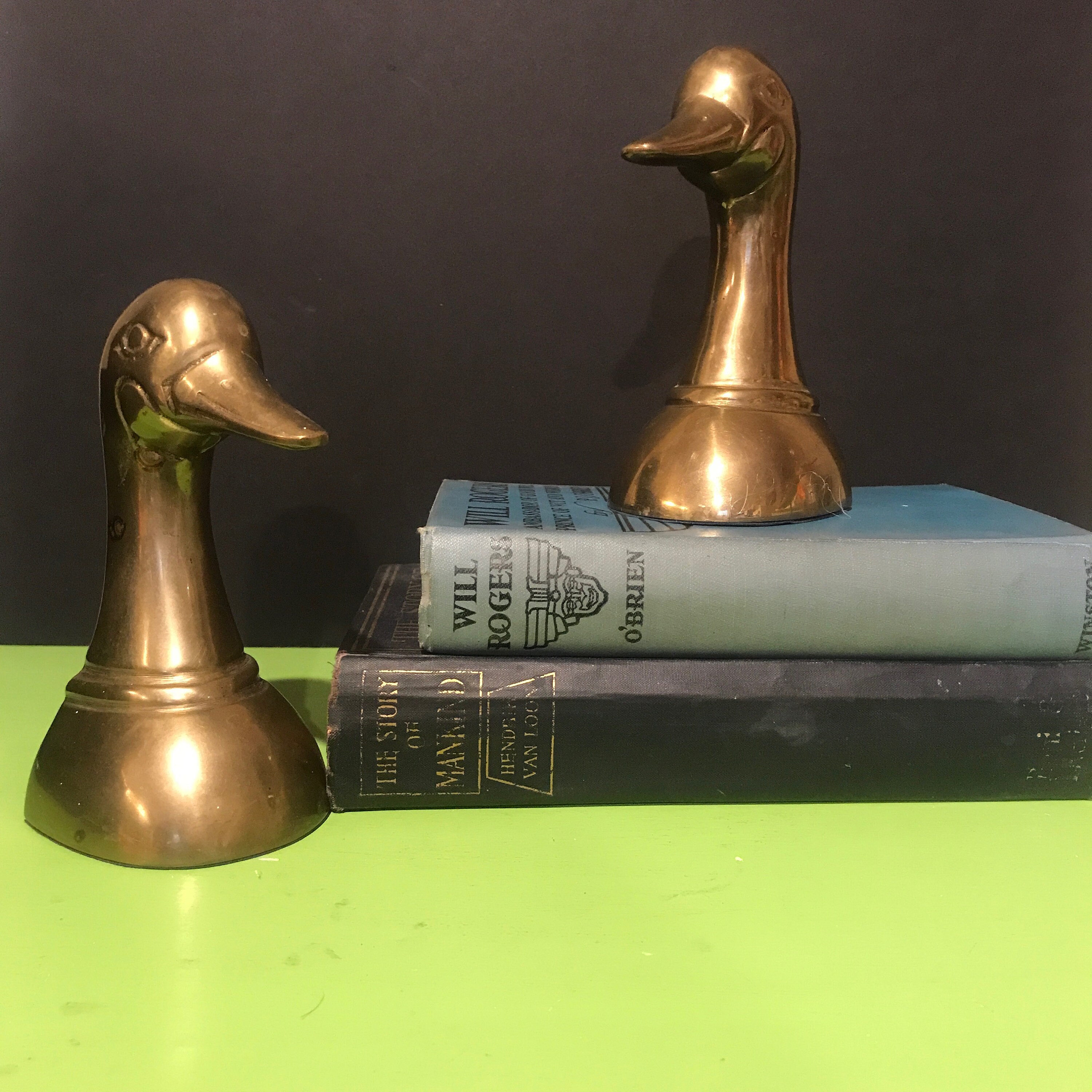 Vtg Brass Bookends Pair of Solid Brass Mallard Ducks by Etsy
