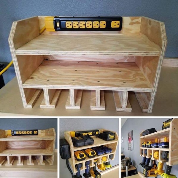 Storage / charging station for drills, drivers, other battery powered devices