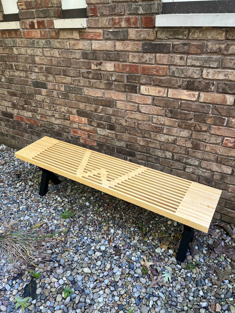 Slatted Bench With Family Name Initial - Unique Gift for Wedding or New ...
