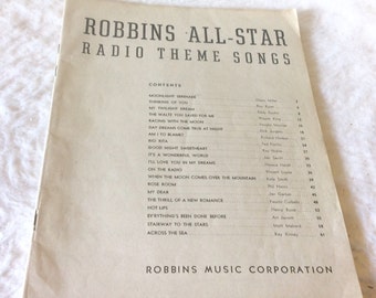 Robbins All Star Radio Theme Songs sheet music books. 1939. Free ship to US