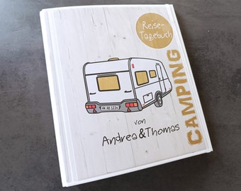 Camping Diary Caravan - NEW: INDIVIDUALIZED with name and license plate number - Gift for campers or your caravan