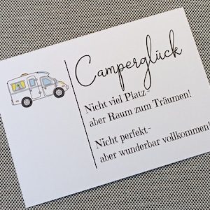 Camperglück-Karte mit Wohnmobil - Camper-Glückwunschkarte / Grußkarte DIN A6