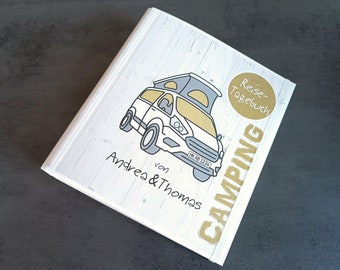 Camping Diary for Campervans - NEW: INDIVIDUALIZED with name and vehicle registration number - Gift for campers or your campervan