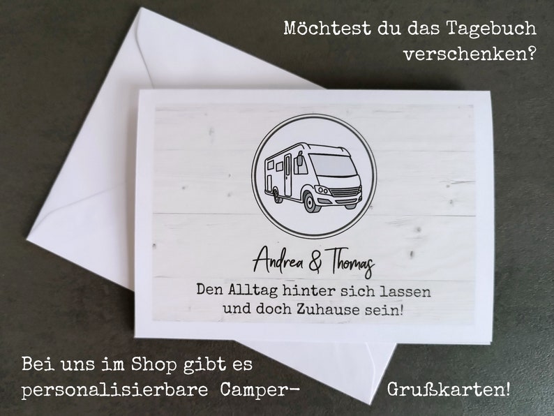 Camping Tagebuch integriertes Wohnmobil INDIVIDUALISIERT Geschenk für Camper oder dein eigenes Reisemobil Bild 9