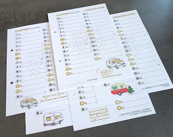 12 calendar pages 2026 for our camping travel diary (12 pages DIN A5 January - December)