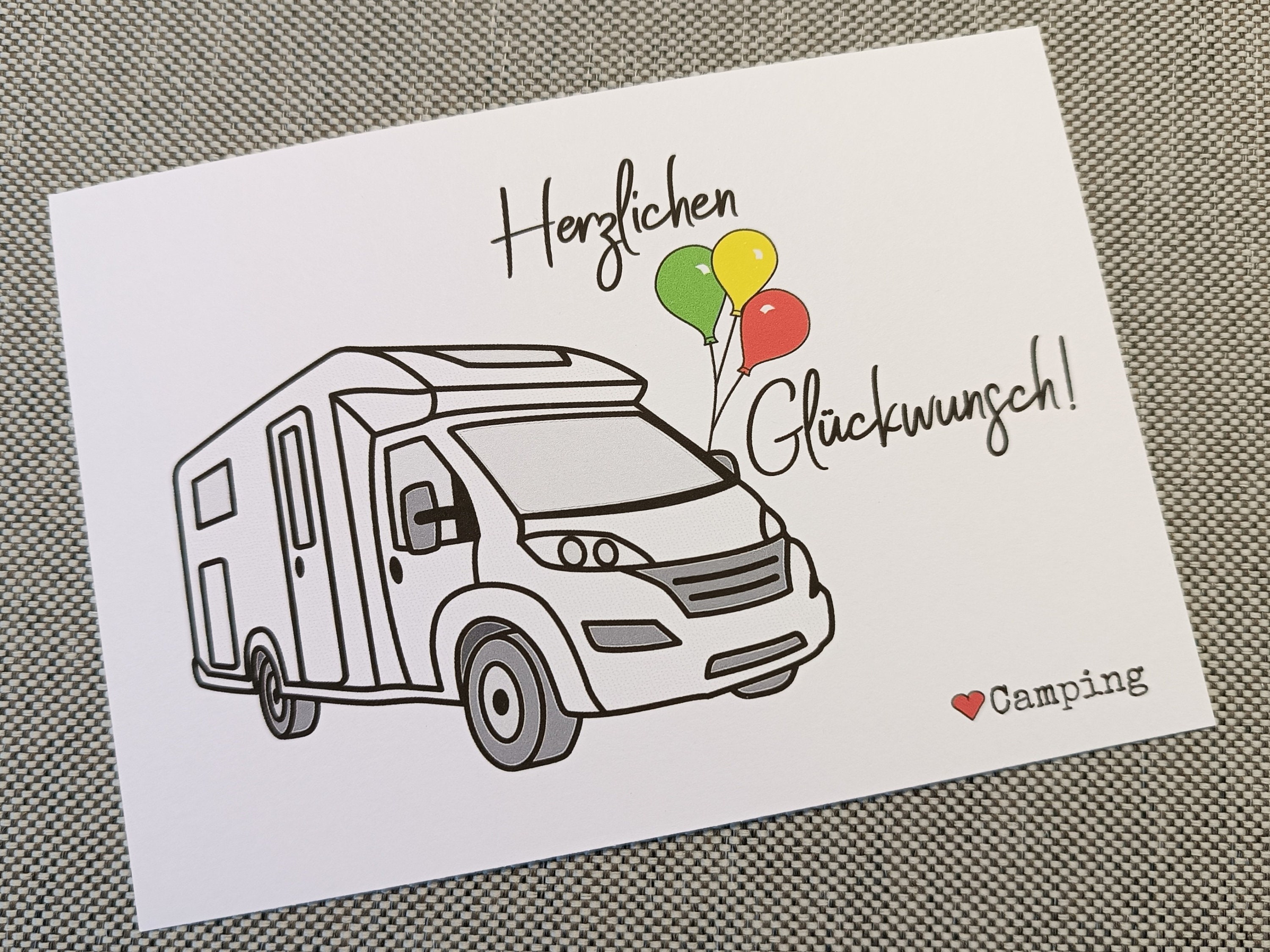 Camper-Glckwunschkarte mit Wohnmobil (Teilintegriert) / Grukarte DIN A6 -  Etsy.de