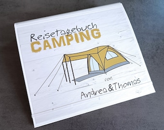 Camping diary for tent - Camping INDIVIDUALIZED - Gift for campers