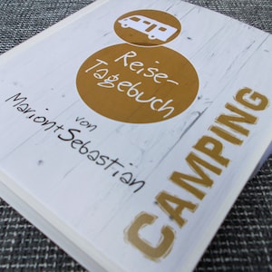 Camping Tagebuch integriertes Wohnmobil INDIVIDUALISIERT Geschenk für Camper oder dein eigenes Reisemobil Bild 2