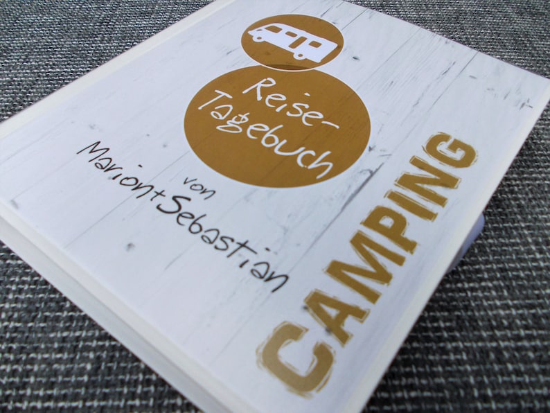 Camping Tagebuch integriertes Wohnmobil INDIVIDUALISIERT Geschenk für Camper oder dein eigenes Reisemobil Bild 2