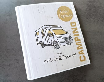 Camping diary motorhome (partially integrated) NEW: INDIVIDUALIZED with name and license plate - gift for campers or your motorhome