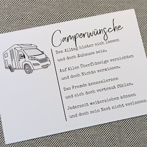 Camperwünsche Wohnmobil Teilintegriert - Postkarte / Glückwunschkarte / Grußkarte DIN A6