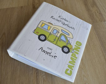 Children's camping diary motorhome INDIVIDUALIZED - gift for camper KIDS