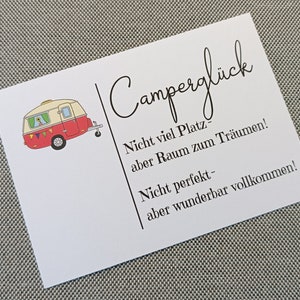 Camperglück-Karte mit Vintage-Wohnwagen - Camper-Glückwunschkarte / Grußkarte DIN A6