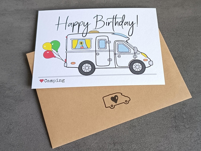 Leere Grußkarte 'Wohnmobil' – Quadratisch, 14,8x14,8 Cm, Mit Umschlag