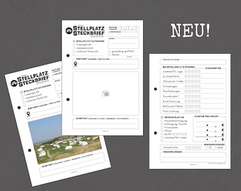 15 pitch profiles for our camping ring binders (15 sheets - printed on both sides - DIN A5)