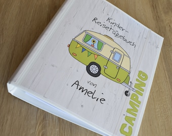 Children's camping diary caravan INDIVIDUALIZED - gift for camper KIDS
