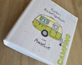 Children's Camping Diary Caravan INDIVIDUALIZED - Gift for Camper-KIDS