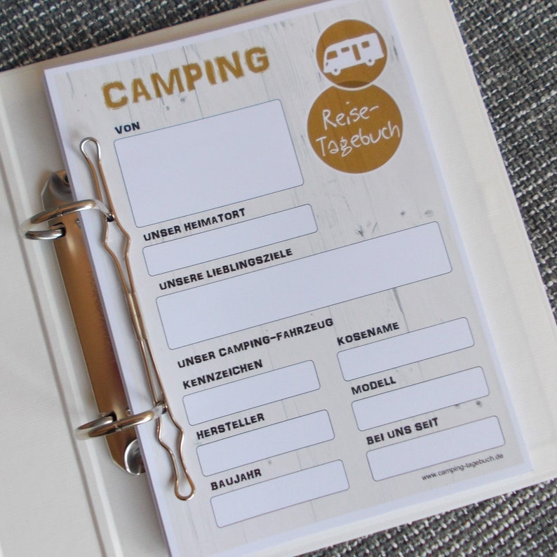 Camping diary integrated motorhome INDIVIDUALIZED gift for campers or your own motorhome image 3