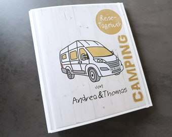 Camping Diary for Campervans - NEW: INDIVIDUALIZED with name and vehicle registration number - Gift for campers or your campervan