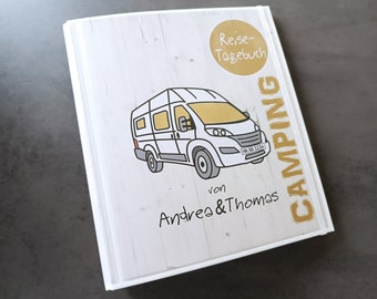 Camping diary camping box van - NEW: INDIVIDUALIZED with name and license plate - gift for campers or your campervan