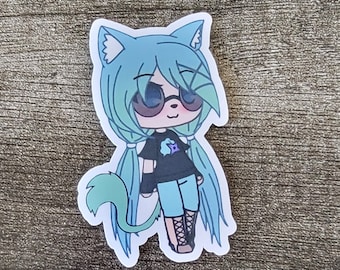 Anime aqua cat girl