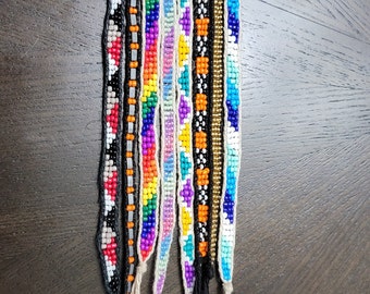 Adjustable seed bead bracelet