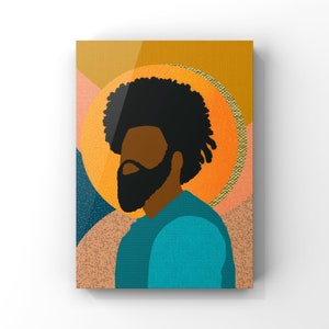 Confident, Black Man Collage Illustration, Printable Wall Art, African American Modern Art, Wall Decor, Digital Download