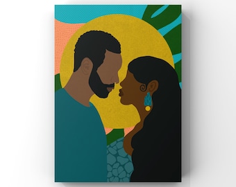 With You, Black Love Art Print, Printable Wall Art, Collage Art Illustration, Black Couple Art, Black Art Prints, Digital Download