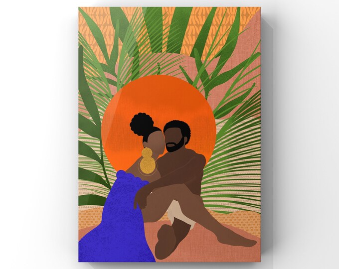 Black Couple Illustration Printable Wall Art Black Love - Etsy