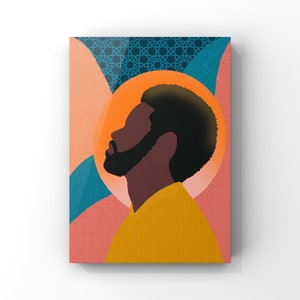 Just Him, Black Man Collage Illustration, Printable Wall Art, Black Art Print, Wall Decor, Digital Download, Modern Art, Abstract Art Print