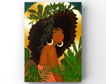 Celesta, Black Woman Art Illustration, Printable Wall Art Prints, Digital Art Illustration, Wall Art Decor, Digital Download