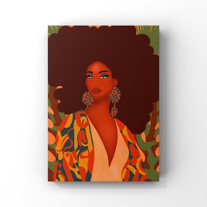 Iman, Digital Art Illustration, Black Woman Abstract Art, Printable Wall Art, Wall Decor, Digital Download